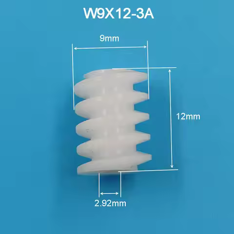 White Plastic Worm Gear W9x12-3A Outer Diameter 9mm Height 12mm Hole 3mm DIY Repair Model POM Pinion