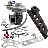 GT35 GT30 T04E T3 TURBO CHARGER+WG OIL FEED+DRAIN LINE Exhaust Manifold For BMW E36 E46 320i 320Ci M