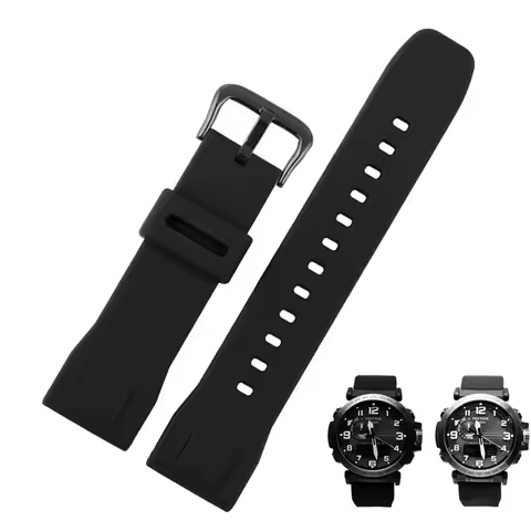 24mm Black Rubber Watch Strap for Casio PRG-600/600Y PRG-650/650Y Wachband PRW-6600 GA 2000 Uhrenarm