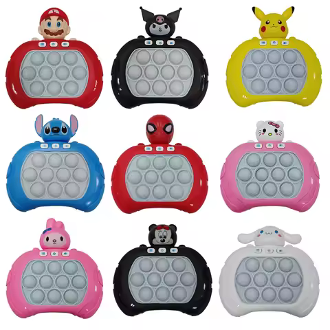 2025 Lilo & Stitch Quick Push Game Pop Up Fidget Bubble Electronic Pop it Pro Game Light AntiStress 