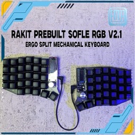 Build Prebuilt Sofle RGB V2.1 Ergo Split Mechanical Keyboard VIA Knob