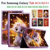 For Samsung Galaxy Tab A11+ A11 Plus 11'' 8.7'' 2025 5G WiFi Lunar New Year Dragon High Quality Leat