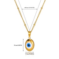 DEVIL Eye จี้สร้อยคอผู้หญิงผู้ชาย Charm ตาสีฟ้าสร้อยคอลูกปัดทองสีสแตนเลส Choker เครื่องประดับ BFF ขอ