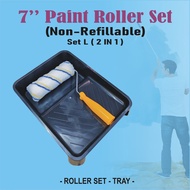 SET 2/3/4/5 IN 1 PAINTING BRUSH TOOL ROLLER TRAY BRUSH TAPE PUTTY FILLER FOR WALL DINDING (REFILLABLE / NON-REFILLABLE)