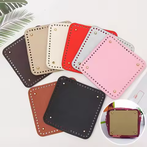 Women's Crochet Bag Material Bag Accessories PU leather Square Bag Bottom for Knitted Bag