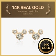 [Helene Jewelry] 14K real gold Cubic bear gold earring
