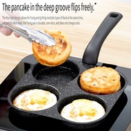 4-in-1 Cast Iron Egg Cooker Non-Stick Single Handle Frying Pan Dishwasher Safe Compatible with Elect