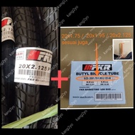 (2 tayar+2 tiub) tayar + tiub MTB BMX 轮胎+内胎 20x1.75 20x2.125 inci 自行车轮胎 FKR Tayar basikal