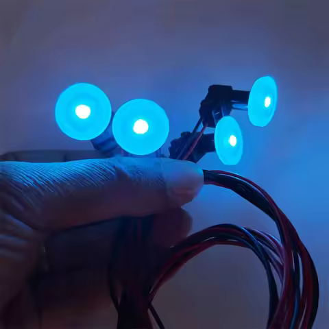 Car Door LED Handle Light Black Shell Transparent Light Guide Pillar 12V Signal Indicator Light Ambi