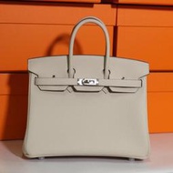 『RP精品』HERMES 愛馬仕 Birkin 25 Togo皮 奶昔白 銀扣 柏金包