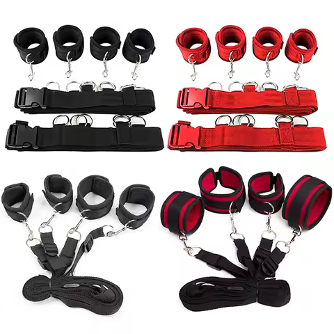 Adult Game Bed Strap SM Body Restraint Leg Splitter Hand and Foot Handcuff Combination Strap Bed Res