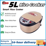 【Stock】5L Rice Cooker Touch Non-Stick Large Capacity Stainless Steel Multi-Function Rice Cooker Smar