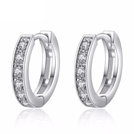 Bông tai khuyên tai hoa tai nữ bạc 925 tròn đơn giản đính đá nữ tính chất lượng rẻ đẹp Trang sức BẠC