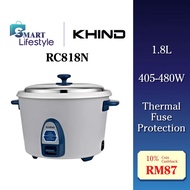 Khind Electric Rice Cooker - Random Colour (1.8L) RC818N / MORGAN (1.8L) MRC-TD618NS