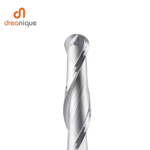 Dreanique 1pc Carbide Ball Nose End Milling Cutter 2 Flutes R0.5-R4.0 End Mill Router Bit for wood a