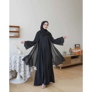 Eid Dress 2025 Salma Abaya BV Gamis Latest Model Ceruty Babydoll Material Available in Dusty Mocca G