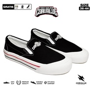 Sepatu Slip On CorvalueFootwear adliswil globe bw gr merahbiru