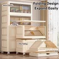 40CM-80CM Multipurpose Multiple Sizes Foldable Storage Cabinet Stackable Storage Box Magnetic Door F