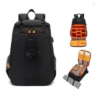Camera Backpack Water-resistant Camera Bag Photography Backpack Large Capacity Camera Case with Tripod Holder 15.6 Inch Laptop Compartment External USB Charging Port for Women Men