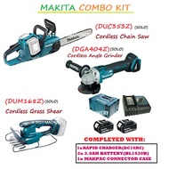 MAKITA COMBO SET DUC353Z CORDLESS CHAIN SAW+DGA404Z ANGLE GRINDER+DUM168Z GRASS SHEAR+1x RAPID