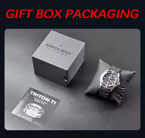NORTH EDGE TRITON-TI High-End Aviation Titanium Alloy Watch Diving Solar Waterproof 300 Meters Lumin