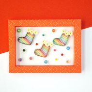 手作捲紙裝飾相框-聖誕彩紅襪 聖誕節擺飾