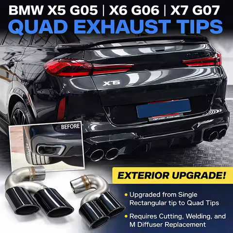 Glossy Plated Exhaust Tip For BMW X5 G05 X6 G06 X7 G07 2019+ X5M Look 304 Stainless Steel Muffler Ta