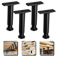 ☌4 Pcs Bed Support Frame Legs King Size Bedframes Adjustable Plastic Steel Furniture Foot Pads ✍W