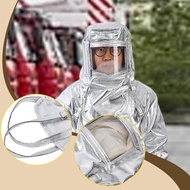 [szluzhen3gv] Aluminium Foil Hood High Temperature Resistant Hood Fireproof Smelting Wear 2XL Protec