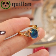 QUILLAN Retro Adjustable Mood Rings, Oval Fashion Changing Color Ring, Vintage Jewelry Temperature C