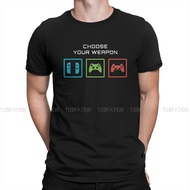 Choose Your Weapon Classic Men TShirt Gamer Gaming Controller Crewneck Tops 100% Cotton T Shirt Funny Top Quality Birthday Gifts XS-4XL-5XL-6XL