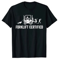 Funny Forklift Controller T-Shirt That Has Been Given To A Vintage Retro Who Surrendered People