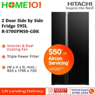 Hitachi 2 Door Side by Side Fridge 595L R-S700PMS0