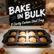 8 Cavity Mini Loaf Pan Non-stick Bread Pan Carbon Steel Brownie Pan Versatile Small Bread Loaf Pan