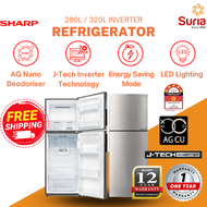 (FREE DELIVERY KEDAH, PERLIS & PENANG) Sharp 280L 320L 410L J-Tech Inveter 2 Doors Refrigerator Frid