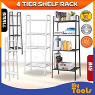 Mytools 4 Tiers Wall Leaning Shelf Rack Bookshelf Storage Organizer for Office Home Bedroom