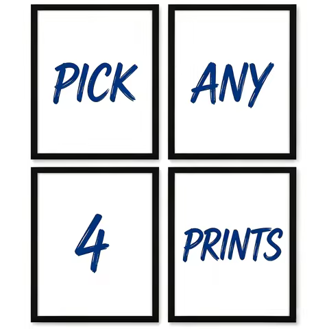 4pcs/set Custom Canvas Printing Personalized Photo Custom Set Prints Family Life Pets Scenery Couple