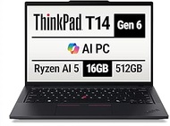 Lenovo 2025 ThinkPad T14 Gen 6 Co-Pilot+ Laptop - AMD Ryzen AI 5 PRO 340, 14” WUXGA 1920x1200 400 Ni