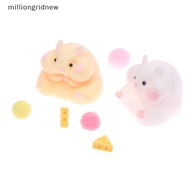 [milliongridnew] Super Soft Cute Q-Bullet Simulated Hamster Fidget Toy Mini Squishy Toys Kawaii Stress Relief Squeeze Toy TPR Deion Toy GZY