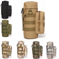 Outdoor Molle Zipper Canteen Water Bottle Bag Kettle Cage Holder Pouch