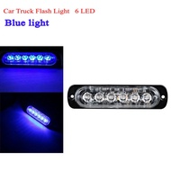 [LM]6-LED Blue Car Truck Lamp Beacon Hazard Flash Strobe Light Bar