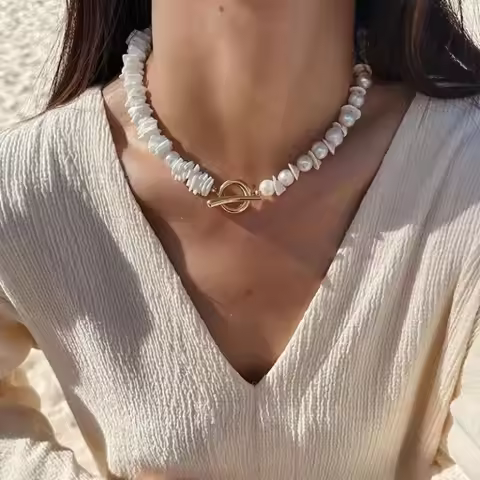 Shell Necklace Holiday Series Original Niche Beaded Design Simple Temperament Choker Jewelry M042