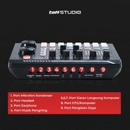 TaffSTUDIO Pro Audio Bluetooth Mixer Sound Card Live Broadcast Karaoke - F998