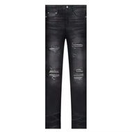 Rucas Dark Grey Caviar Leather Jeans Season 12 Orginal