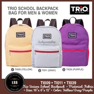 TRIO School Backpack Bag Gift Ideas for Men & Women: Yellow Gray Purple