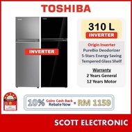 [Deliver By Seller Kedah & Penang] Toshiba 310L Inverter Refrigerator GR-RT320WE-PMY(UK)(SS) Fridge 