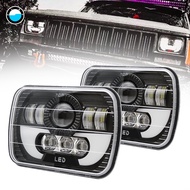 5x7 Inch Car Auto DRL Led headlamp 5x7'' 6x7'' Rectangular LED Headlights for Jeep Wrangler YJ Chero