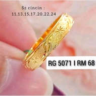 ORIGINAL ZHULIAN Cincin Belah Rotan saduran emas 999 RG5071