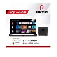 AndroidTv 43inch Polytron SmartTv Digital soundbar will kota cirebon