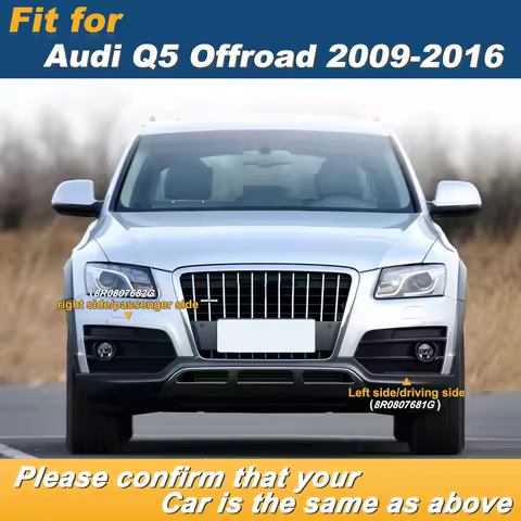 Fog Light Frame Lamp Trim Grill Cover Under Front Bumper For Audi Q5 Offroad 2009-2016 8R0807681G 8R